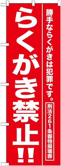 勝手ならくがきは犯罪です。 刑法２６１条器物損壊罪 らくがき禁止！！