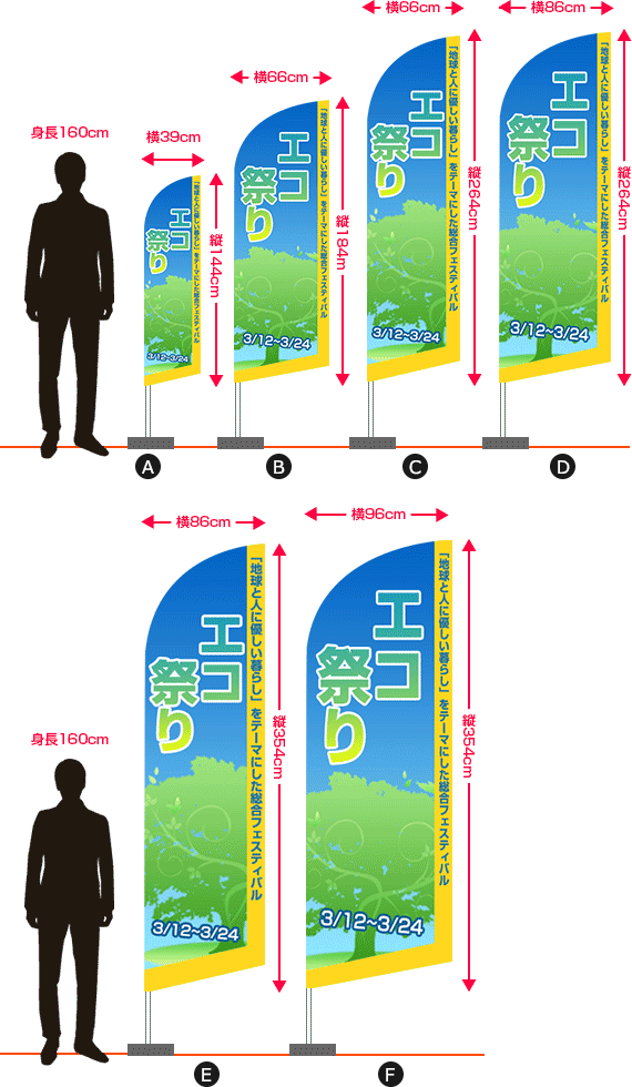 スウィングバナーサイズ一覧